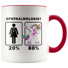 Load image into Gallery viewer, RobustCreative-Ophthalmologist Dabbing Unicorn 20 80 Principle Superhero Girl Womens - 11oz Accent Mug Medical Personnel Gift Idea
