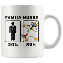 Load image into Gallery viewer, RobustCreative-Family Nurse Dabbing Unicorn 80 20 Principle Graduation Gift Mens - 11oz White Mug Medical Personnel Gift Idea
