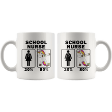 Load image into Gallery viewer, RobustCreative-School Nurse Dabbing Unicorn 80 20 Principle Superhero Girl Womens - 11oz White Mug Medical Personnel Gift Idea
