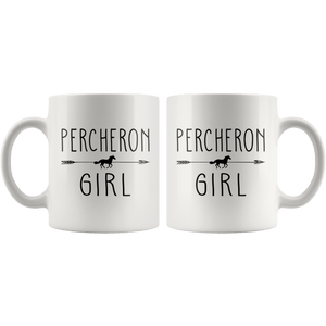 RobustCreative-Percheron Horse Girl Gifts Horses Lover Riding Racing - 11oz White Mug Racing Lover Gift Idea