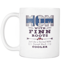 Load image into Gallery viewer, RobustCreative-Best Mom Ever with Finn Roots - Finland Flag 11oz Funny White Coffee Mug - Mothers Day Independence Day - Women Men Friends Gift - Both Sides Printed (Distressed)
