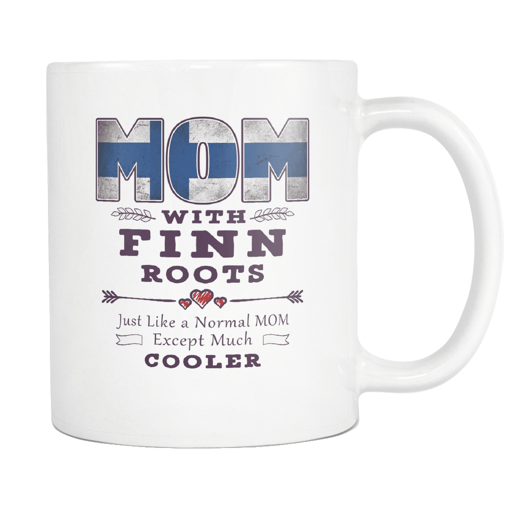 RobustCreative-Best Mom Ever with Finn Roots - Finland Flag 11oz Funny White Coffee Mug - Mothers Day Independence Day - Women Men Friends Gift - Both Sides Printed (Distressed)