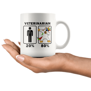 RobustCreative-Veterinarian Dabbing Unicorn 80 20 Principle Graduation Gift Mens - 11oz White Mug Medical Personnel Gift Idea