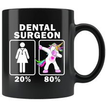 Load image into Gallery viewer, RobustCreative-Dental Surgeon Dabbing Unicorn 20 80 Principle Superhero Girl Womens - 11oz Black Mug Medical Personnel Gift Idea
