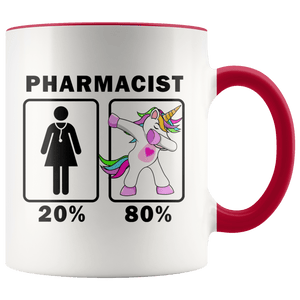 RobustCreative-Pharmacist Dabbing Unicorn 20 80 Principle Superhero Girl Womens - 11oz Accent Mug Medical Personnel Gift Idea