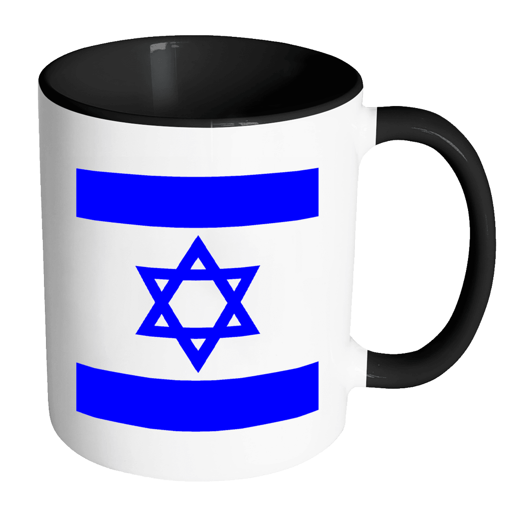 RobustCreative-Israel - Independence Day 11oz Funny Black & White Coffee Mug - 70  Anniversary Jewish Israeli Flag - Women Men Friends Gift - Both Sides Printed (Distressed)