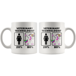 RobustCreative-Veterinary Technologist Dabbing Unicorn 20 80 Principle Superhero Girl Womens - 11oz White Mug Medical Personnel Gift Idea