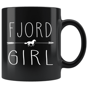 RobustCreative-Fjord Horse Girl Gifts Horses Lover Riding Racing - 11oz Black Mug Racing Lover Gift Idea