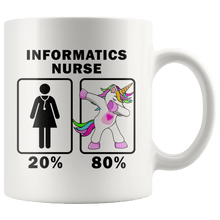 Load image into Gallery viewer, RobustCreative-Informatics Nurse Dabbing Unicorn 20 80 Principle Superhero Girl Womens - 11oz White Mug Medical Personnel Gift Idea
