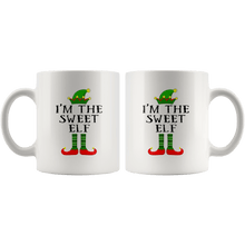 Load image into Gallery viewer, RobustCreative-Im The Sweet Elf Matching Family Christmas - 11oz White Mug Christmas group green pjs costume Gift Idea
