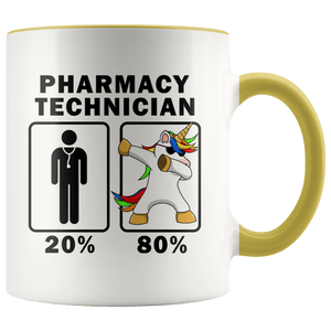 RobustCreative-Pharmacy Technician Dabbing Unicorn 80 20 Principle Graduation Gift Mens - 11oz Accent Mug Medical Personnel Gift Idea