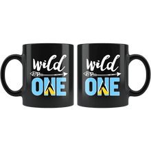 Load image into Gallery viewer, RobustCreative-Saint Lucia Wild One Birthday Outfit 1 Saint Lucian Flag Black 11oz Mug Gift Idea
