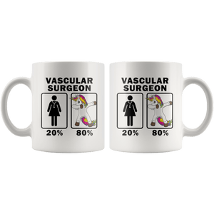 RobustCreative-Vascular Surgeon Dabbing Unicorn 80 20 Principle Superhero Girl Womens - 11oz White Mug Medical Personnel Gift Idea