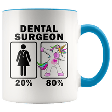 Load image into Gallery viewer, RobustCreative-Dental Surgeon Dabbing Unicorn 20 80 Principle Superhero Girl Womens - 11oz Accent Mug Medical Personnel Gift Idea
