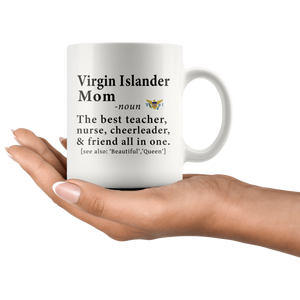 RobustCreative-Virgin Islander Mom Definition US Virgin Islands Flag Mothers Day - 11oz White Mug family reunion gifts Gift Idea