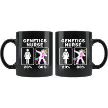 Load image into Gallery viewer, RobustCreative-Genetics Nurse Dabbing Unicorn 20 80 Principle Superhero Girl Womens - 11oz Black Mug Medical Personnel Gift Idea
