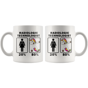 RobustCreative-Radiologic Technologist Dabbing Unicorn 80 20 Principle Superhero Girl Womens - 11oz White Mug Medical Personnel Gift Idea