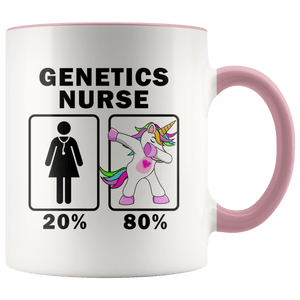 RobustCreative-Genetics Nurse Dabbing Unicorn 20 80 Principle Superhero Girl Womens - 11oz Accent Mug Medical Personnel Gift Idea