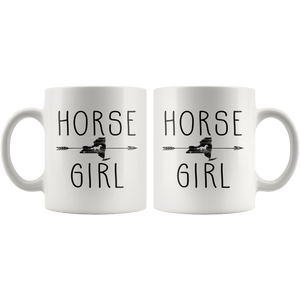 RobustCreative-New York Horse Girl Yorker Shape Country for women - 11oz White Mug Racing Lover Gift Idea