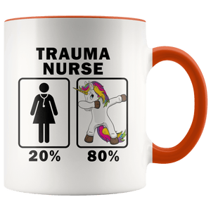 RobustCreative-Trauma Nurse Dabbing Unicorn 80 20 Principle Superhero Girl Womens - 11oz Accent Mug Medical Personnel Gift Idea