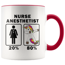 Load image into Gallery viewer, RobustCreative-Nurse Anesthetist Dabbing Unicorn 80 20 Principle Superhero Girl Womens - 11oz Accent Mug Medical Personnel Gift Idea
