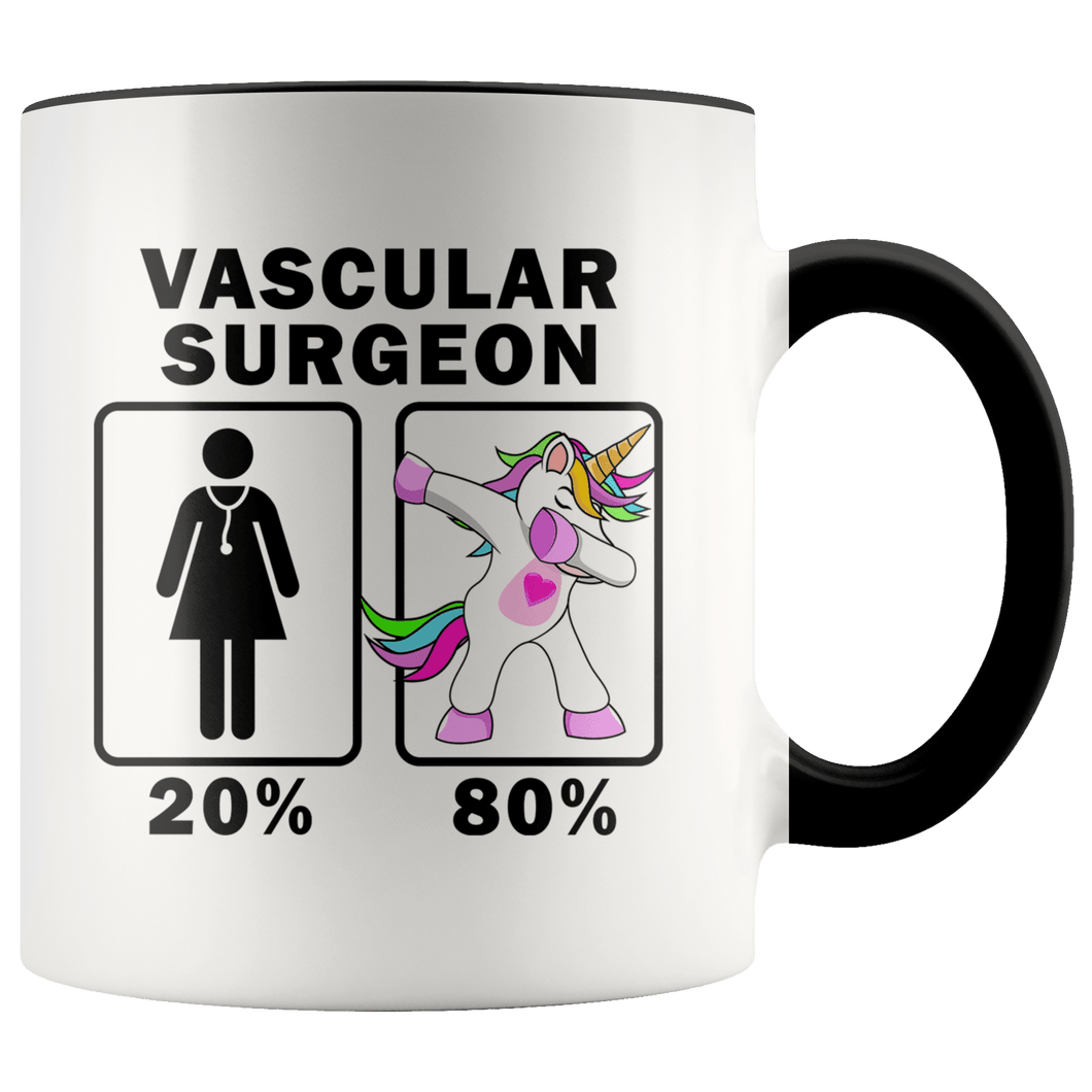 RobustCreative-Vascular Surgeon Dabbing Unicorn 20 80 Principle Superhero Girl Womens - 11oz Accent Mug Medical Personnel Gift Idea