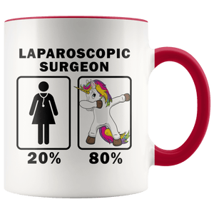 RobustCreative-Laparoscopic Surgeon Dabbing Unicorn 80 20 Principle Superhero Girl Womens - 11oz Accent Mug Medical Personnel Gift Idea