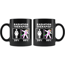 Load image into Gallery viewer, RobustCreative-Radiation Therapist Dabbing Unicorn 20 80 Principle Superhero Girl Womens - 11oz Black Mug Medical Personnel Gift Idea
