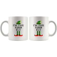 Load image into Gallery viewer, RobustCreative-Im The Kind Elf Matching Family Christmas - 11oz White Mug Christmas group green pjs costume Gift Idea
