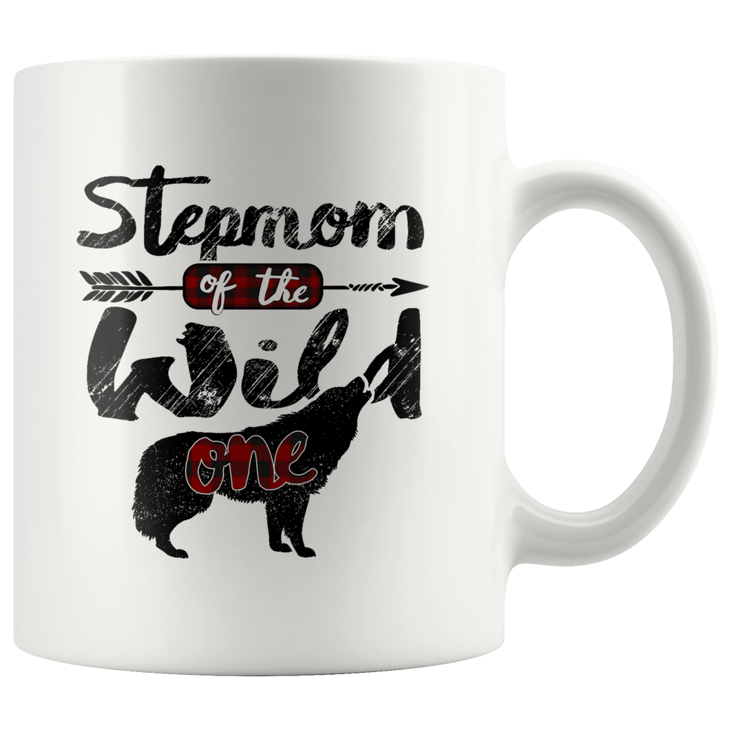 RobustCreative-Strong Stepmom of the Wild One Wolf 1st Birthday Wolves - 11oz White Mug wolves lover animal spirit Gift Idea