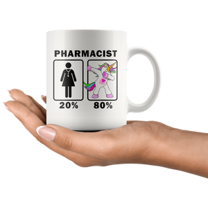 RobustCreative-Pharmacist Dabbing Unicorn 20 80 Principle Superhero Girl Womens - 11oz White Mug Medical Personnel Gift Idea