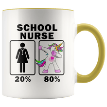 Load image into Gallery viewer, RobustCreative-School Nurse Dabbing Unicorn 20 80 Principle Superhero Girl Womens - 11oz Accent Mug Medical Personnel Gift Idea
