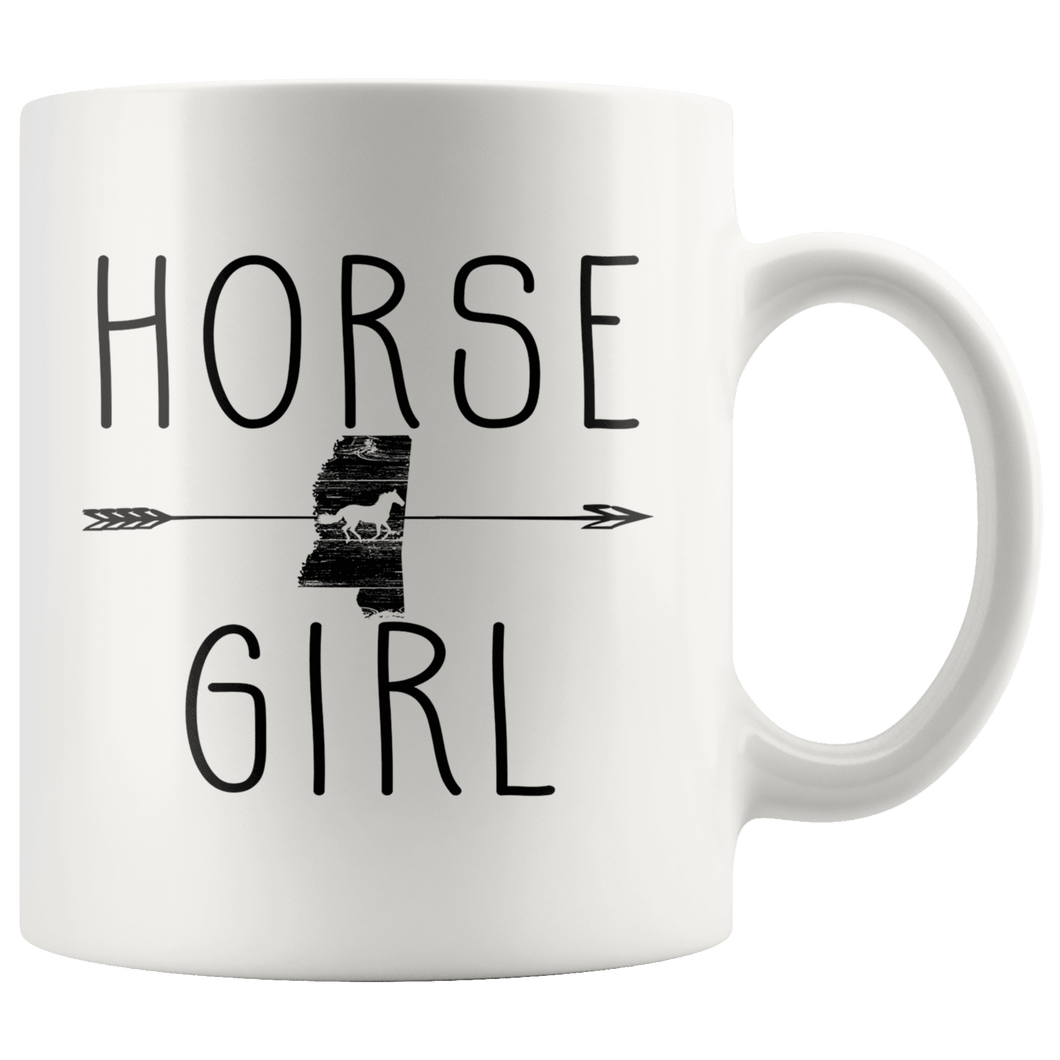 RobustCreative-Mississippi Horse Girl Gifts Mississippian Shape Country for women - 11oz White Mug Racing Lover Gift Idea