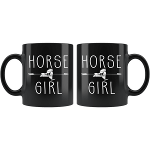 RobustCreative-New York Horse Girl Yorker Shape Country for women - 11oz Black Mug Racing Lover Gift Idea