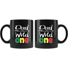 Load image into Gallery viewer, RobustCreative-Senegalese Dad of the Wild One Birthday Senegal Flag Black 11oz Mug Gift Idea
