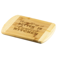 Load image into Gallery viewer, RobustCreative-Everything Is Better in Auntie&#39;s Kitchen Auntie Gift Décor Bamboo Cutting Board

