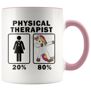 RobustCreative-Physical Therapist Dabbing Unicorn 80 20 Principle Superhero Girl Womens - 11oz Accent Mug Medical Personnel Gift Idea