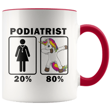 Load image into Gallery viewer, RobustCreative-Podiatrist Dabbing Unicorn 80 20 Principle Superhero Girl Womens - 11oz Accent Mug Medical Personnel Gift Idea
