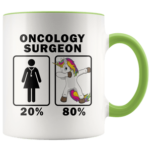 RobustCreative-Oncology Surgeon Dabbing Unicorn 80 20 Principle Superhero Girl Womens - 11oz Accent Mug Medical Personnel Gift Idea