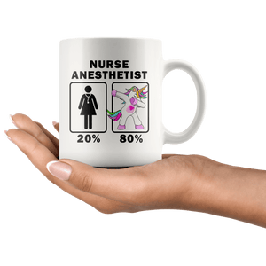 RobustCreative-Nurse Anesthetist Dabbing Unicorn 20 80 Principle Superhero Girl Womens - 11oz White Mug Medical Personnel Gift Idea