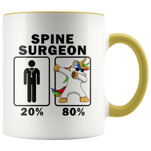 RobustCreative-Spine Surgeon Dabbing Unicorn 80 20 Principle Graduation Gift Mens - 11oz Accent Mug Medical Personnel Gift Idea