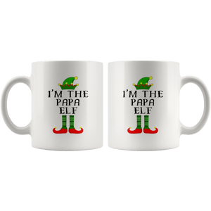 RobustCreative-Im The Papa Elf Matching Family Christmas - 11oz White Mug Christmas group green pjs costume Gift Idea