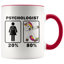 Load image into Gallery viewer, RobustCreative-Psychologist Dabbing Unicorn 80 20 Principle Superhero Girl Womens - 11oz Accent Mug Medical Personnel Gift Idea
