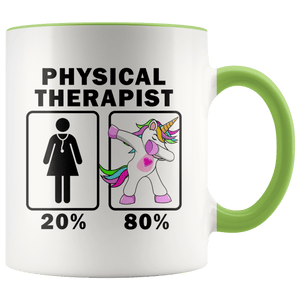 RobustCreative-Physical Therapist Dabbing Unicorn 20 80 Principle Superhero Girl Womens - 11oz Accent Mug Medical Personnel Gift Idea