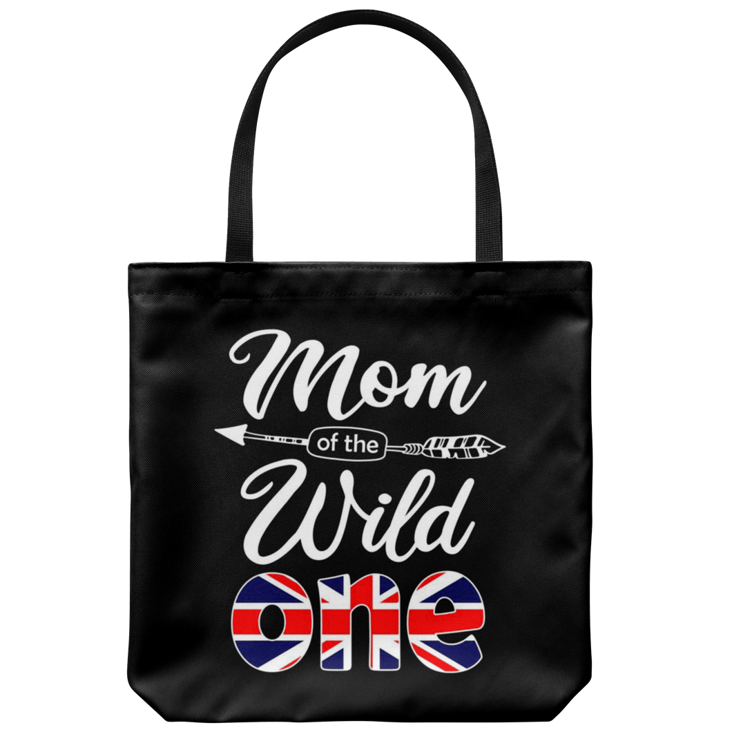 RobustCreative-British Mom of the Wild One Birthday Great Britain Flag Tote Bag Gift Idea