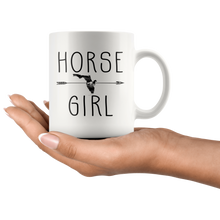 Load image into Gallery viewer, RobustCreative-Florida Horse Girl Gifts Floridian Shape Country for women - 11oz White Mug Riding Lover Gift Idea
