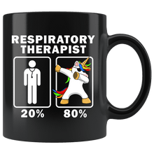 Load image into Gallery viewer, RobustCreative-Respiratory Therapist Dabbing Unicorn 80 20 Principle Graduation Gift Mens - 11oz Black Mug Medical Personnel Gift Idea
