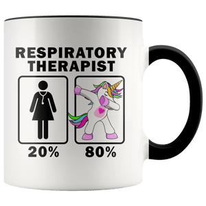 RobustCreative-Respiratory Therapist Dabbing Unicorn 20 80 Principle Superhero Girl Womens - 11oz Accent Mug Medical Personnel Gift Idea