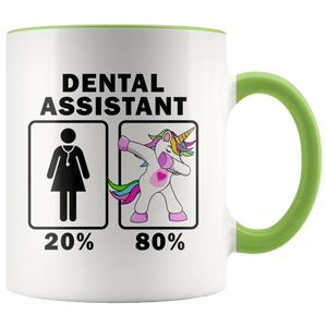 RobustCreative-Dental Assistant Dabbing Unicorn 20 80 Principle Superhero Girl Womens - 11oz Accent Mug Medical Personnel Gift Idea
