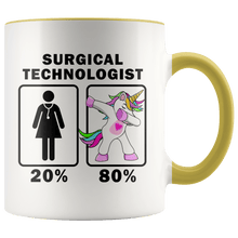 Load image into Gallery viewer, RobustCreative-Surgical Technologist Dabbing Unicorn 20 80 Principle Superhero Girl Womens - 11oz Accent Mug Medical Personnel Gift Idea
